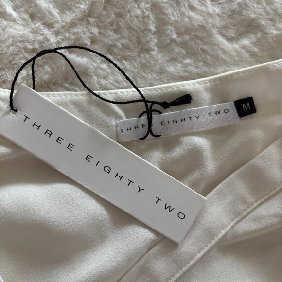 Revolve Three Eighty Two Beckette Split Blouse Ivory Top Size Med. NWT - Picture 5 of 6